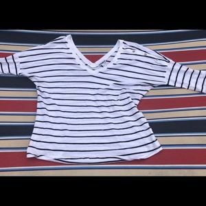 Express front and back v neck striped top.